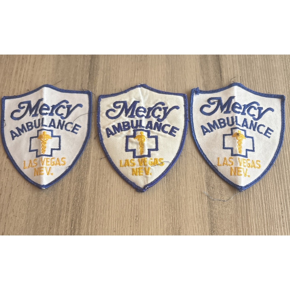 Mercy Ambulance Las Vegas Nevada EMS Fire Rescue Patches Lot of 3
